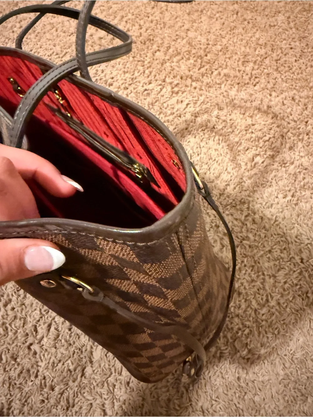 Louis Vuitton Neverfull MM tote bag in Damier Ebène Canvas G11122